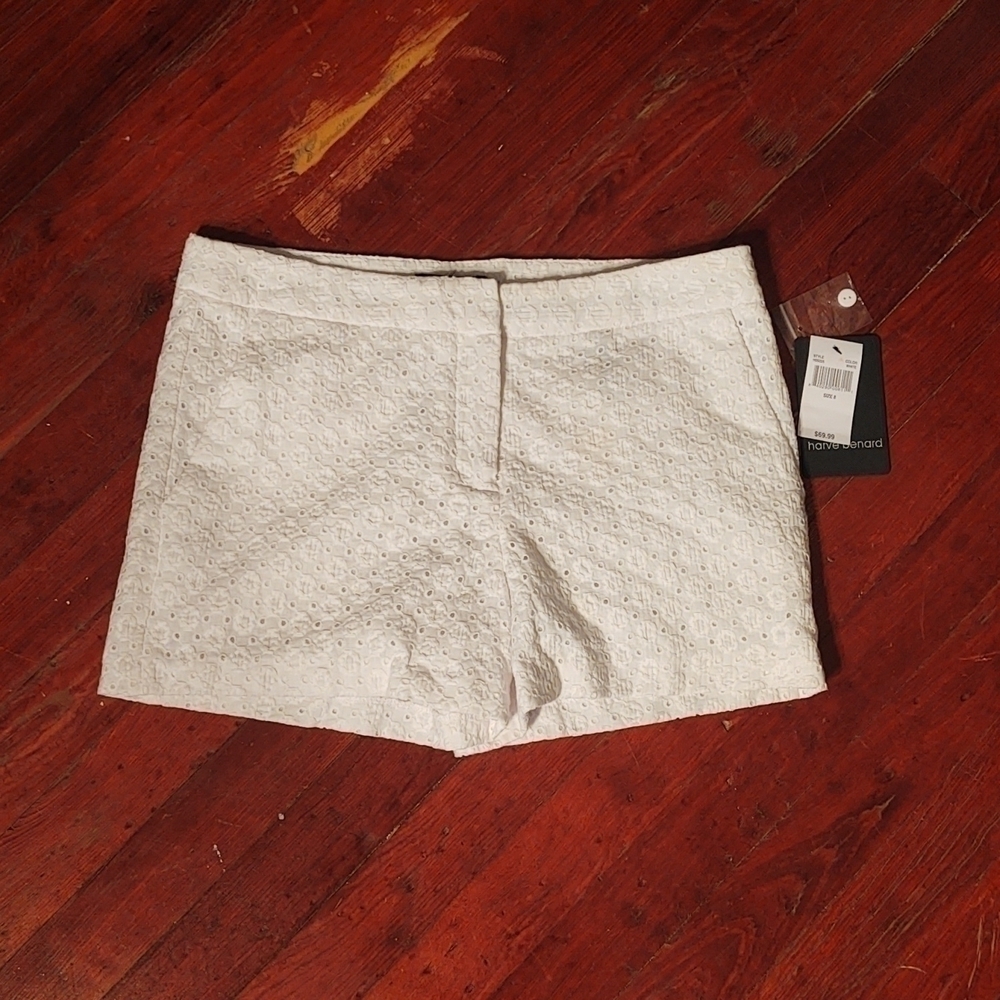 Harve Benard White Lace Cotton Shorts Sz 8 NWT